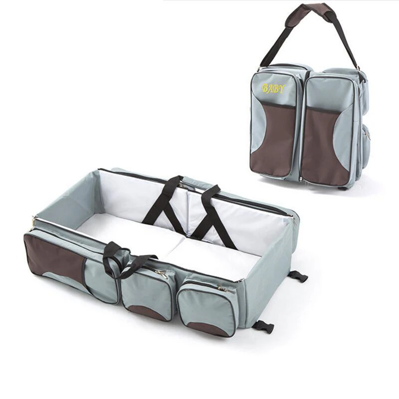 

Mother Shoulder Multi-Function Portable Travel Bed For Baby Changing Large Capacity Diaper Bag Mummy Pack Bag Newborns Baby Crib