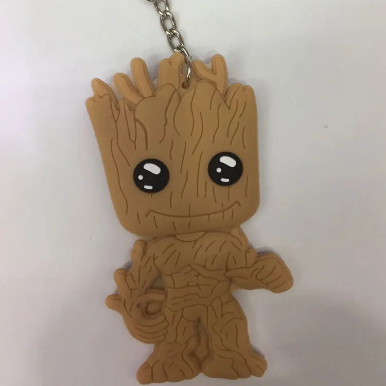 Guardianes de la galaxia cosplay PVC llavero Rocket Raccoon Groot novedad silicona para llaves colgante joyería Chaveiro Llaveros