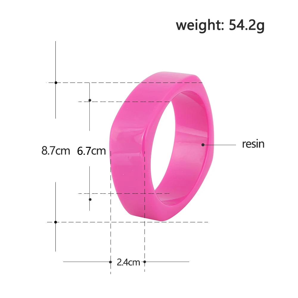 Vintage Acrylic Cuff Fashion Bracelets Bangles for Women New Trendy Blue Wide Geometric Resin Simple Bracelet Charm Jewelry (3)