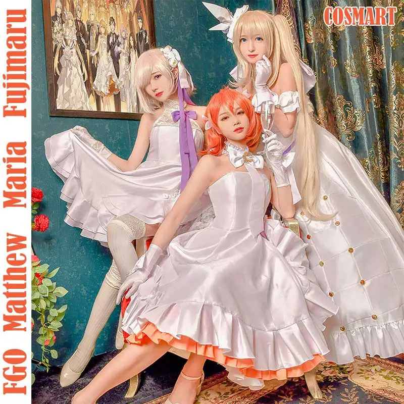 Костюм для косплея аниме Fate Grand Order FGO Maria сексуальное Белое платье костюм на
