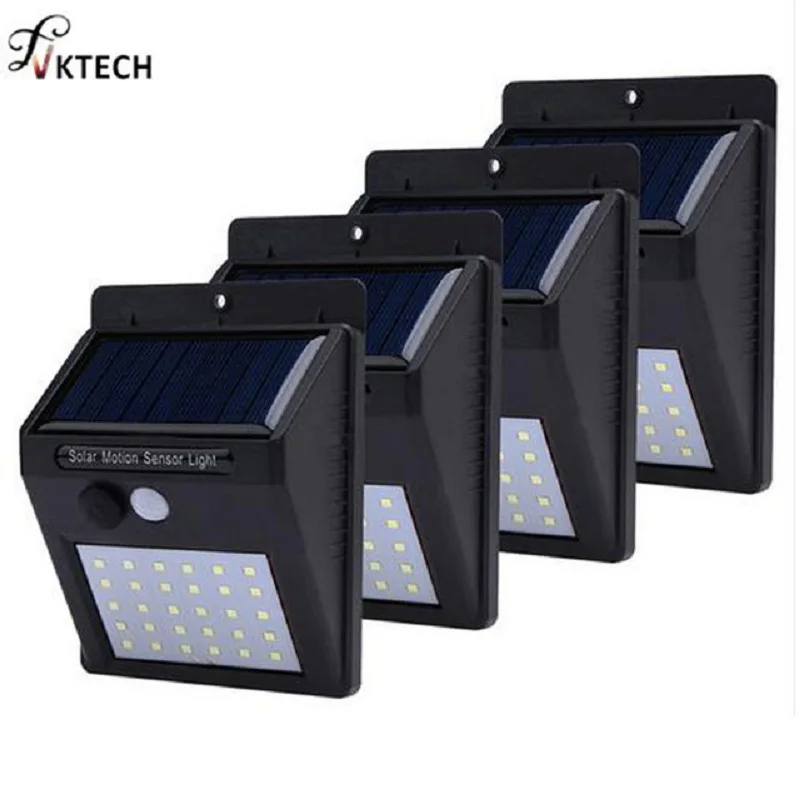 1-4Pcs 20/30 LEDs Solar Light PIR Motion Sensor Solar Garden Light Waterproof Outdoor Energy Saving Street Yard Path Home Lamp
