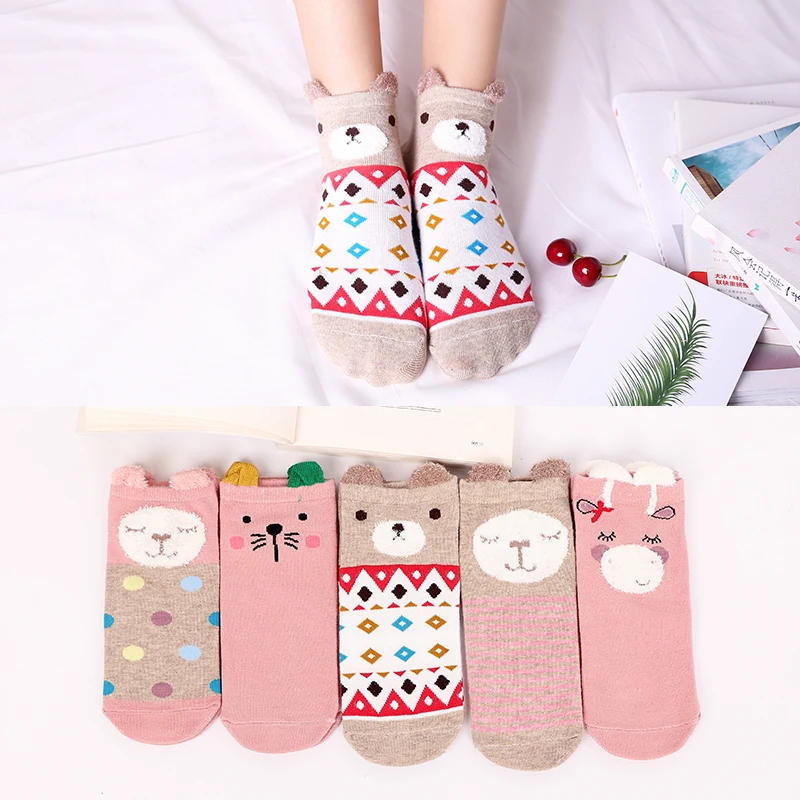 

Women's Short Socks Cute Lovely Kawaii Cartoon Sweet Cotton Women Socks Casual Women Ankle Socks Funny Socks Female