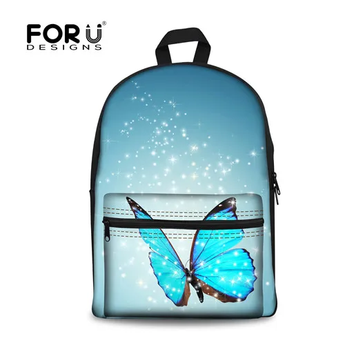 Forudesigns плеча Для женщин школьная сумка Mochila Infantil 3D бабочка животных Книга школьный для Обувь для девочек студент Back Pack Рюкзак - Цвет: H731J