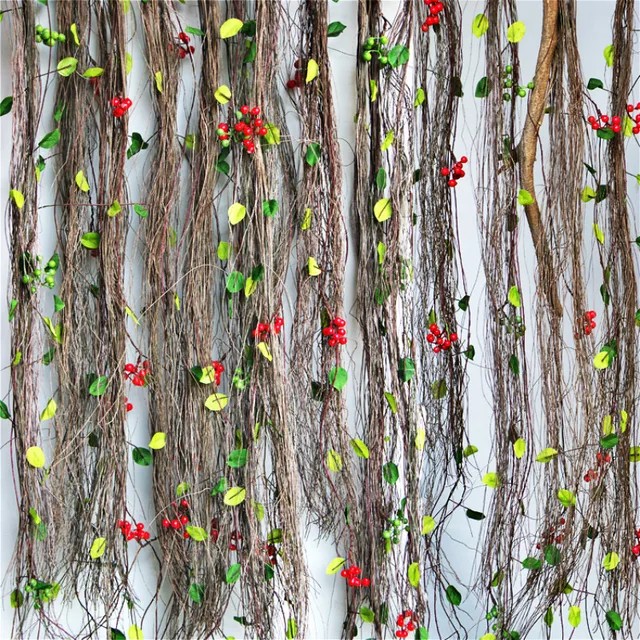 Artificial vine wire Dried Floral Branches,Pip Berry Stem Rattan Cane,DIY Christmas Garland