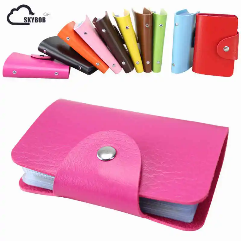 

24 Cards Fashion New Women Men Credit Card Holder PU Leather Hasp Unisex ID Holders Package Organizer Manager Free Shipping