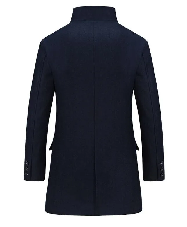 Новые мужские зимние шерстяные пальто длинное шерстяное пальто Куртка теплое шерстяное пальто Высокое качество