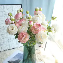 Шелк искусственный Западный цветок розы пион Свадебный букет классический европейский стиль высокий реалистичный внешний вид