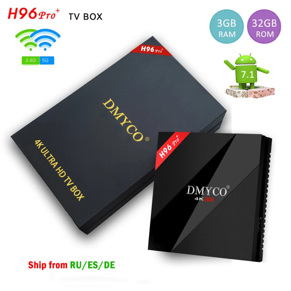 

TV Box Android 7.1 H96 Pro Plus Amlogic S912 Octa Core 3G 32G 5G WIFI BT 4.1 H.265 4K 1000LAN H96Pro+ Smart TV Media Player