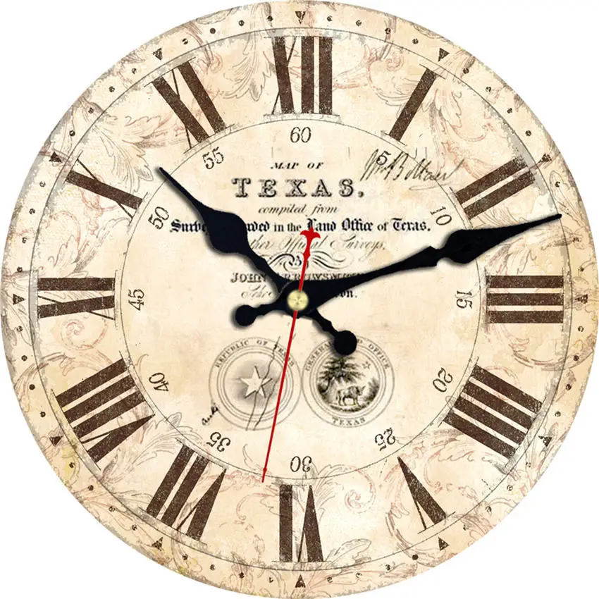Виноград и вино настенные часы, 6-16 дюймов деревянные картонные настенные часы, бесшумная и не тикающая особенность, античный стиль для кухни офиса - Цвет: Wall Clock 17