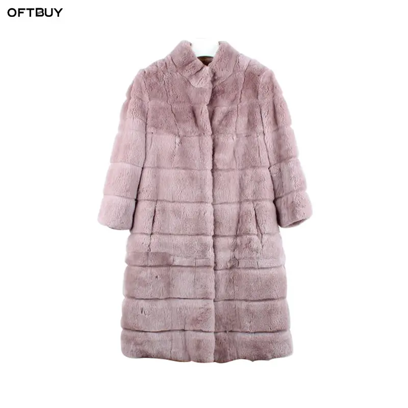 OFTBUY 2019 новая зимняя куртка женская мягкая длинная из натурального меха