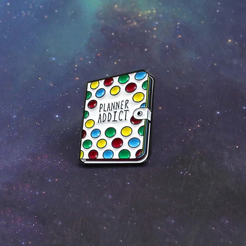 

Stationery Planner Addict Enamel Pin Rainbow Wave Point Book Brooch Shirt Sweater Hat Badge Office Staff Punk Creative Gifts