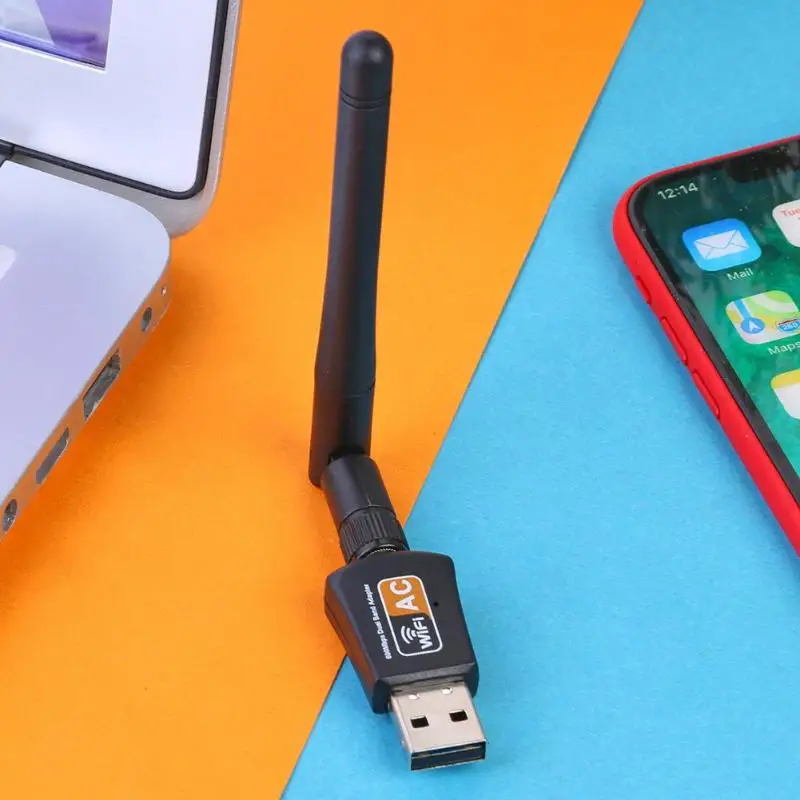 Двухдиапазонный USB Wi-Fi, Ethernet адаптер 600 Мбит/с 2,4/5 ГГц MT7601 беспроводная сетевая карта Dongle приемник IEEE 802.11b/g/n Бесплатный драйвер