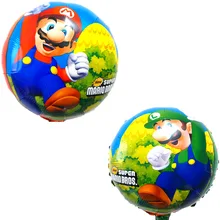 10 шт./партия, воздушный шар из фольги Марио, 18 дюймов, Круглый Стиль, две стороны, напечатанные Супер Марио, детские игрушки для праздничные украшения: воздушные шары