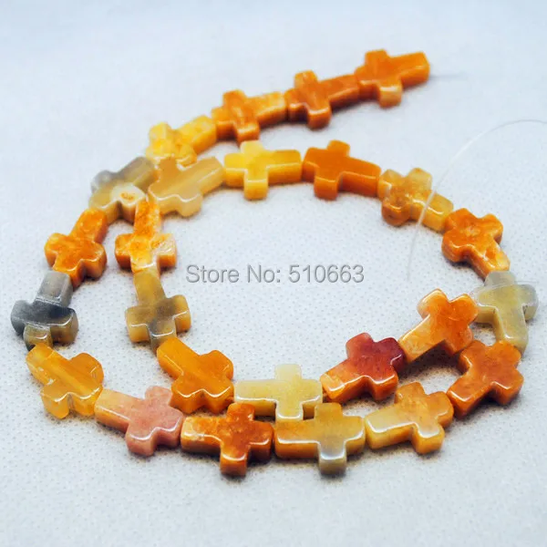 

25 шт. натуральный желтый камень Jadee, драгоценный камень, нитка в форме Креста, Размер 12x16 мм, одна нитка