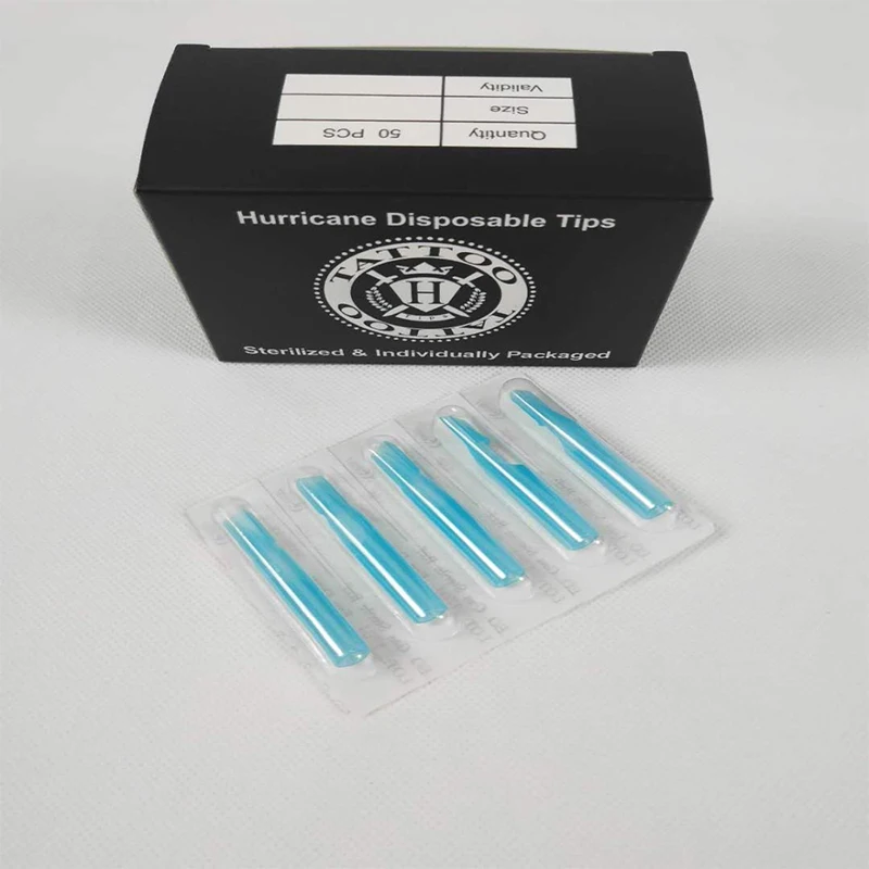 Tattoo Tip 150PCS RT Round Tip Tattoo Disposable Nozzle for beginners tattoo kits supply Hurricane tattoo needle Blue