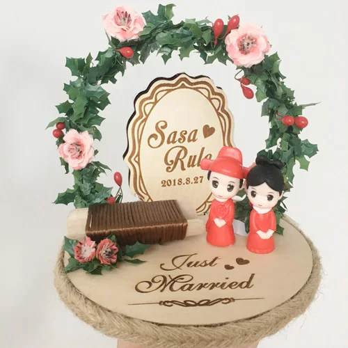 1 шт уникальные изготовленные на заказ кольца на носителя коробка Свадебное предложение обручение цветок стиль кольцо Подушка - Цвет: Bride Groom