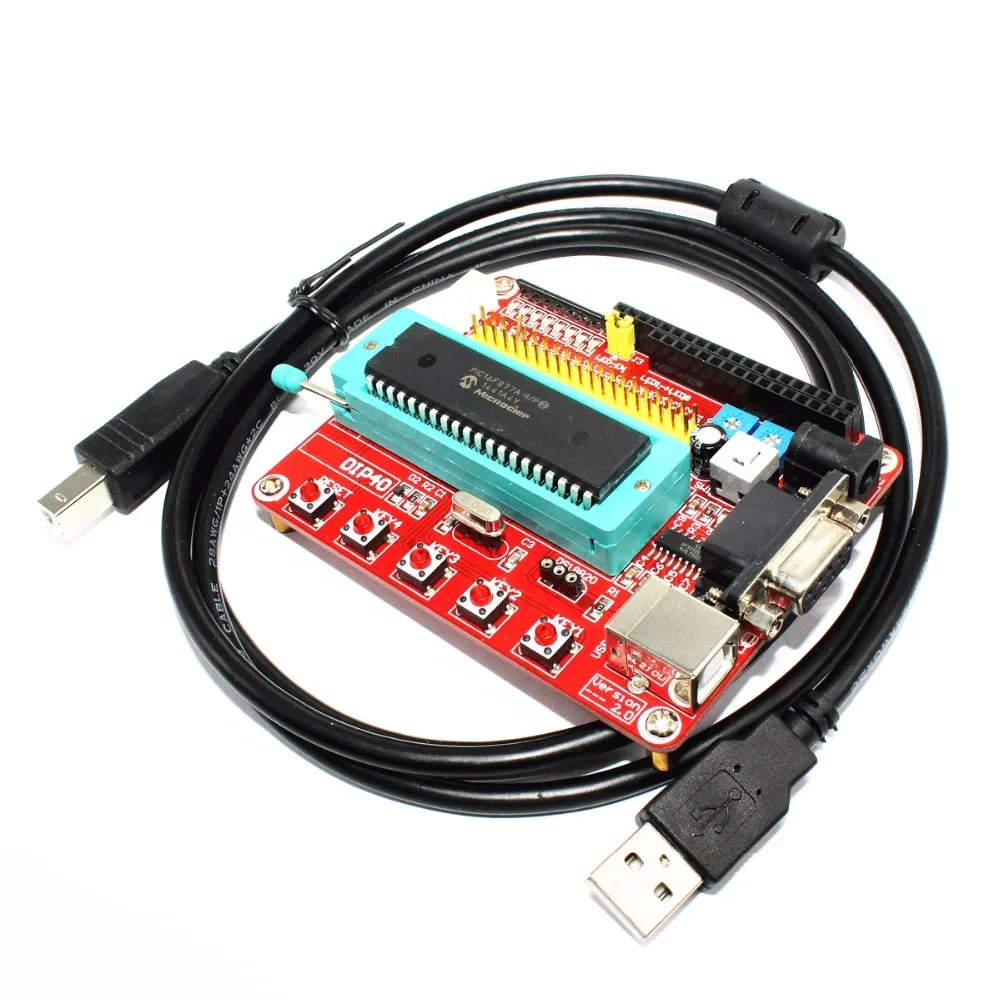 Плата разработчика минимальной системы микроконтроллера PIC16F877A + USB кабель|Детали