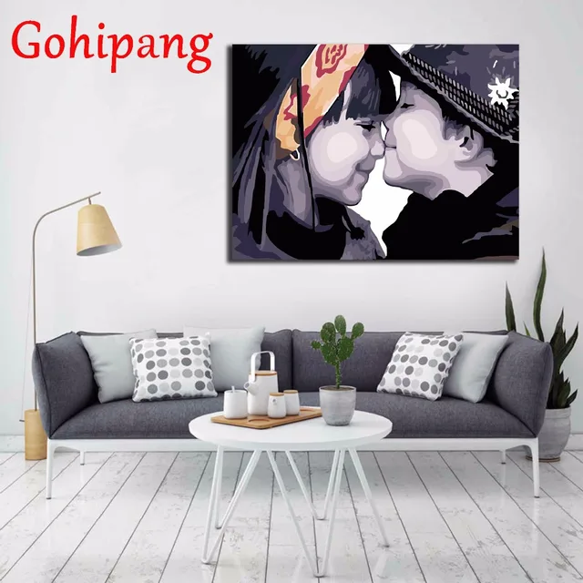 friends whisper digital oil painting home decor wall art living room painting by numbers oil paintings - Living Room Paintings friends whisper digital oil painting home decor wall art living room painting by numbers oil paintings - Living Room Paintings