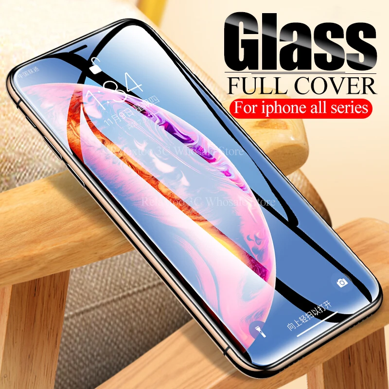 Закаленное стекло с полным покрытием для iphone 6 7 8 plus Защита экрана apple x xs max xr
