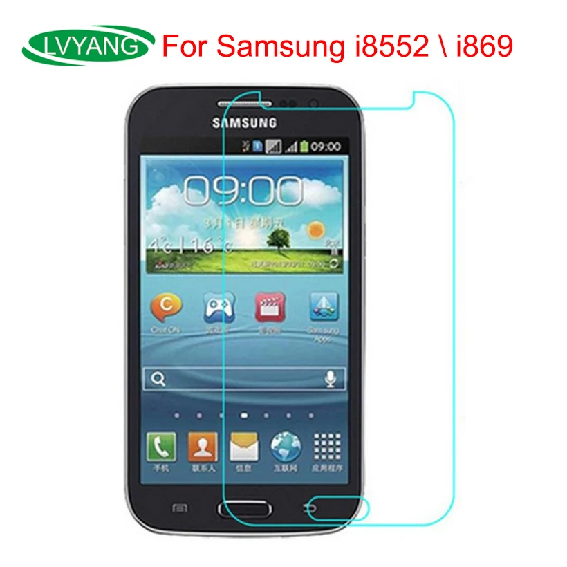 

i 8552 Tempered Glass Film For Samsung Galaxy Win duos i8552 Gt-i8552 i869 Screen Protector pelicula de vidro Protective Films