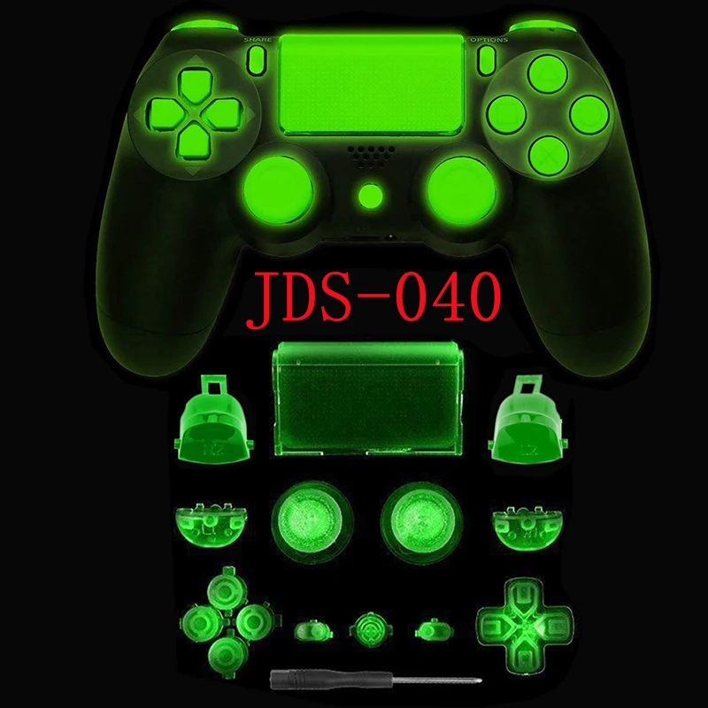 Светится в темноте Полная кнопка для PS4 Slim controller JDS040 набор триггеров Dpad Thumb sticks Pro