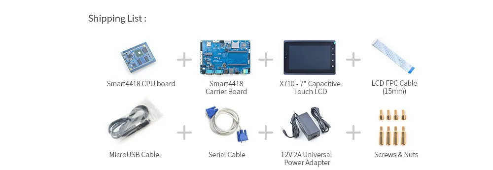 Smart4418 whit " lcd, 1,4 GHz, 1GB ram, 8GB eMMC Quad core Cortex A9 S5P4418 ARM FriendlyARM Android linux демонстрационная плата