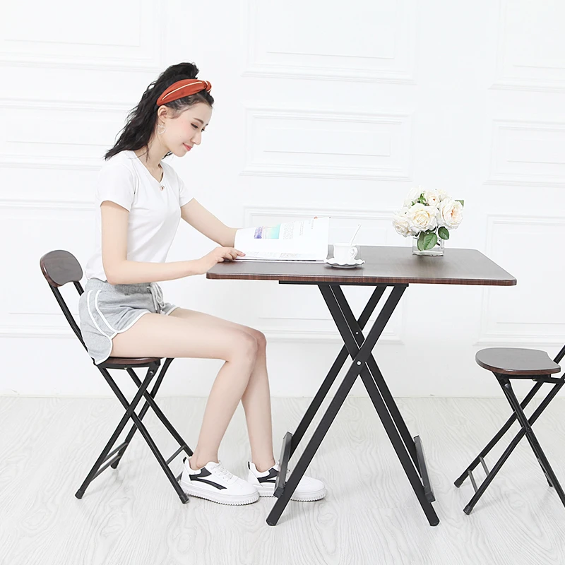 12%Foldable Coffee Dining Table Wood Living Room Furniture, Dining Room Home Furniture Outdoor Picnic Camping Table Reception