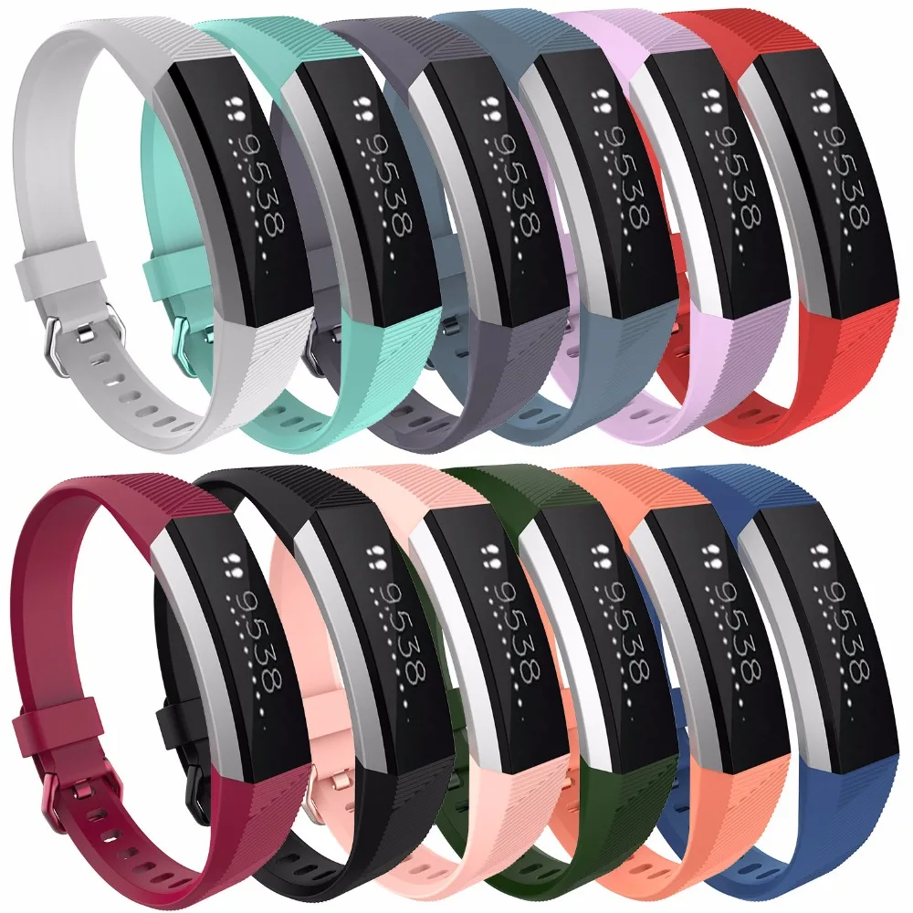 

DHL 100pcs/lot Soft Silicone Sports Wrist Strap Bracelet Replacement Watch Band for Fitbit Alta HR Smart Watch WristBand