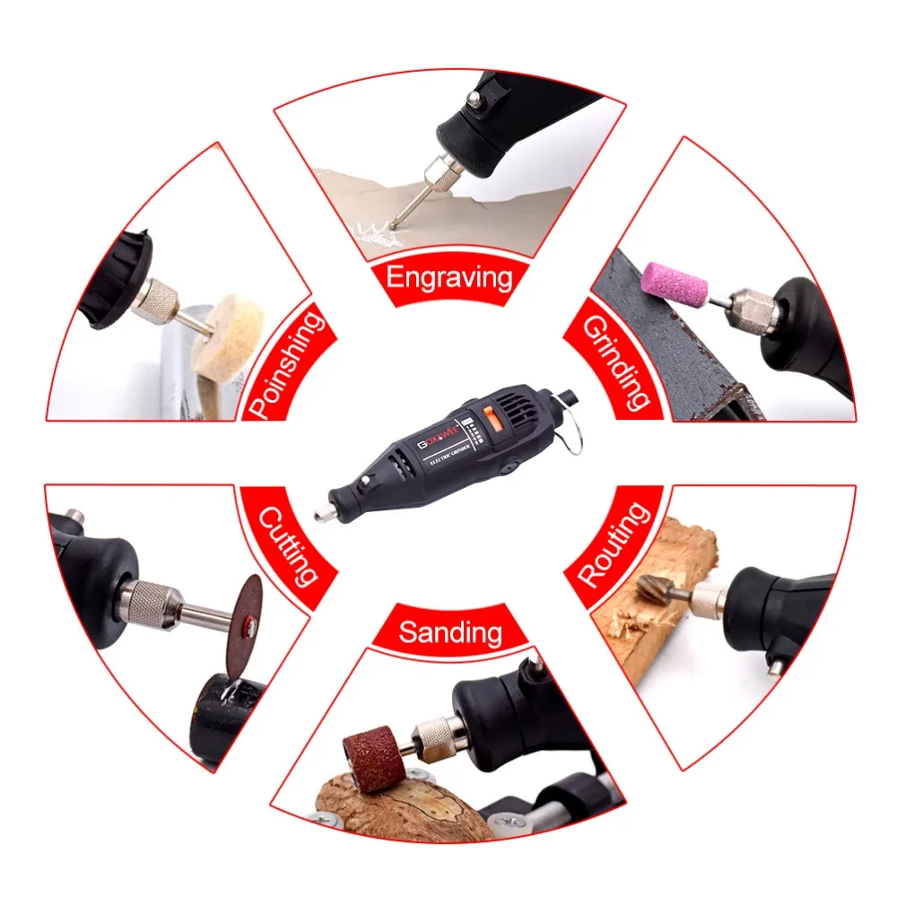 220V 130W Mini Drill Electric Power Tools Dremel Style Drill Machine Rotary Tools with 100pcs Dremel Accessories Drill Bits 