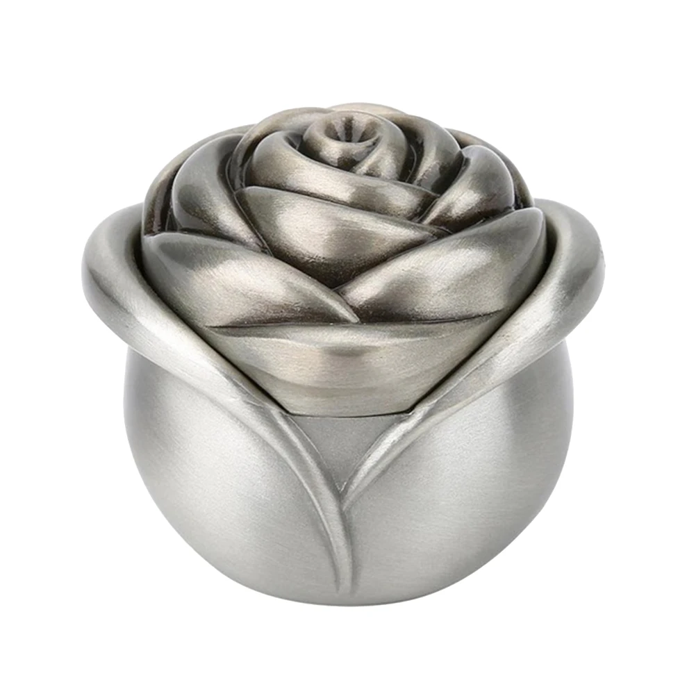 Винтаж под старину цветок резные металлические Jewelry Box Брелок чехол для хранения