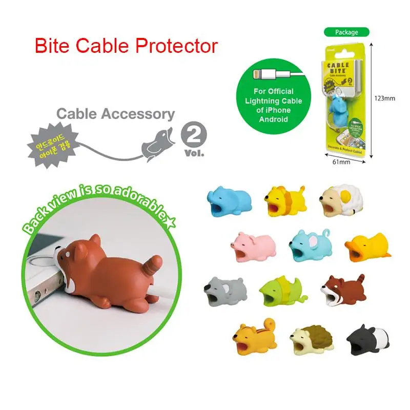 

20PCS/lot Animal cable biter,Coaxial cable,Iphone Cable Protector Cute Shark Dog Rabbit Cat Cable bites