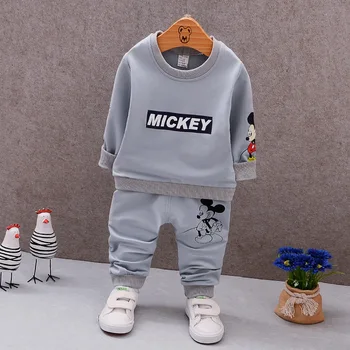 

New Boy Girl Mickey Sport Suit Children's Clothing Set Boys Girls Autumn Cotton Sweater 1 2 3 4 5Years Child Infants Tracksuit