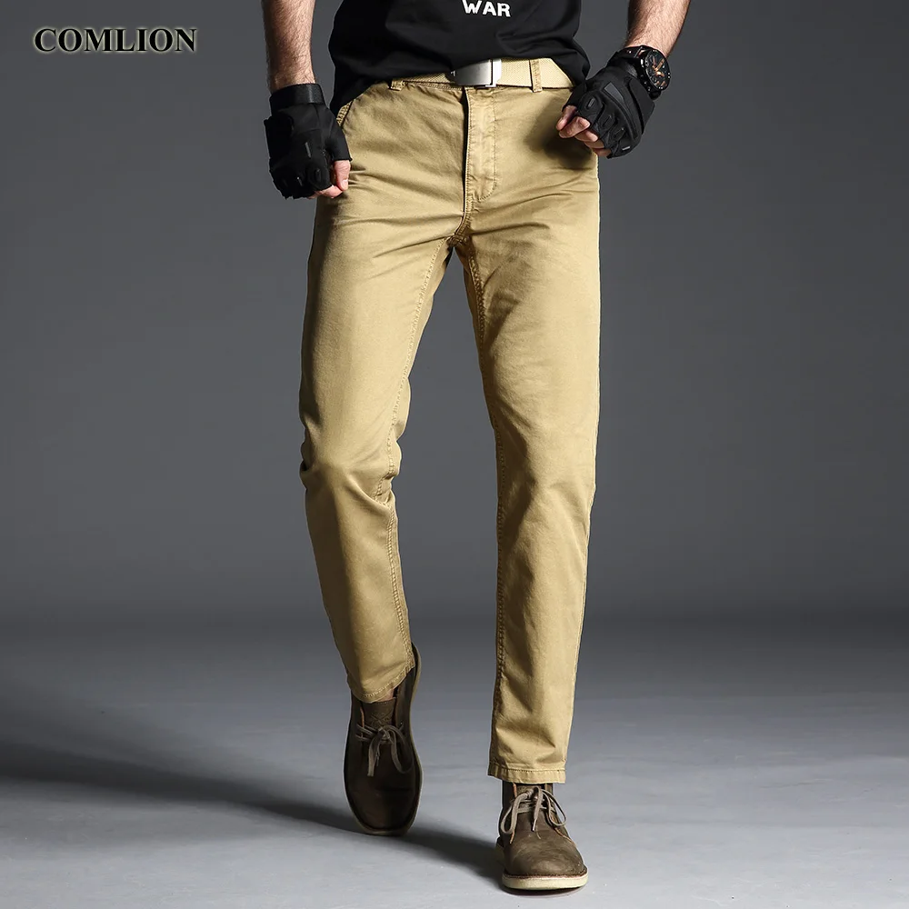 

COMLION Brand New Style Cargo Mens Pants Army Style Casual Cotton Trousers Men Workout Pants Colorful Jeans High Quality 49
