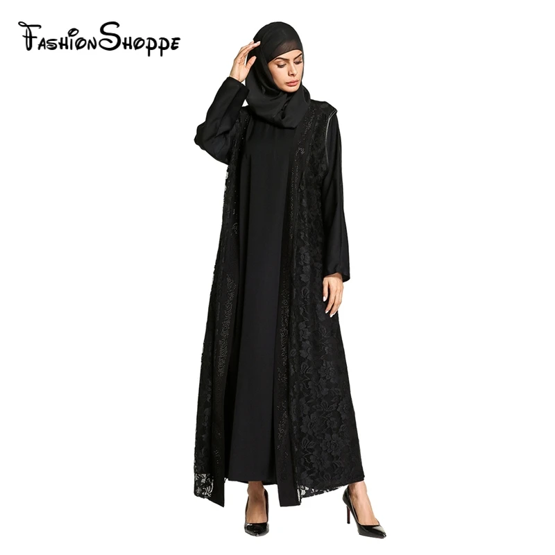 Платье кимоно черное Абая кружевное длинное жилет костюм|abaya kimono|abaya jubahjubah abaya |