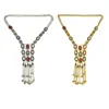 Boho Gypsy Tribal Style Silver Gold Tassel Bib Statement Jewelry Sets Multicolors Resin Bead Choker Chunky Necklace Earrings Set ► Photo 3/6
