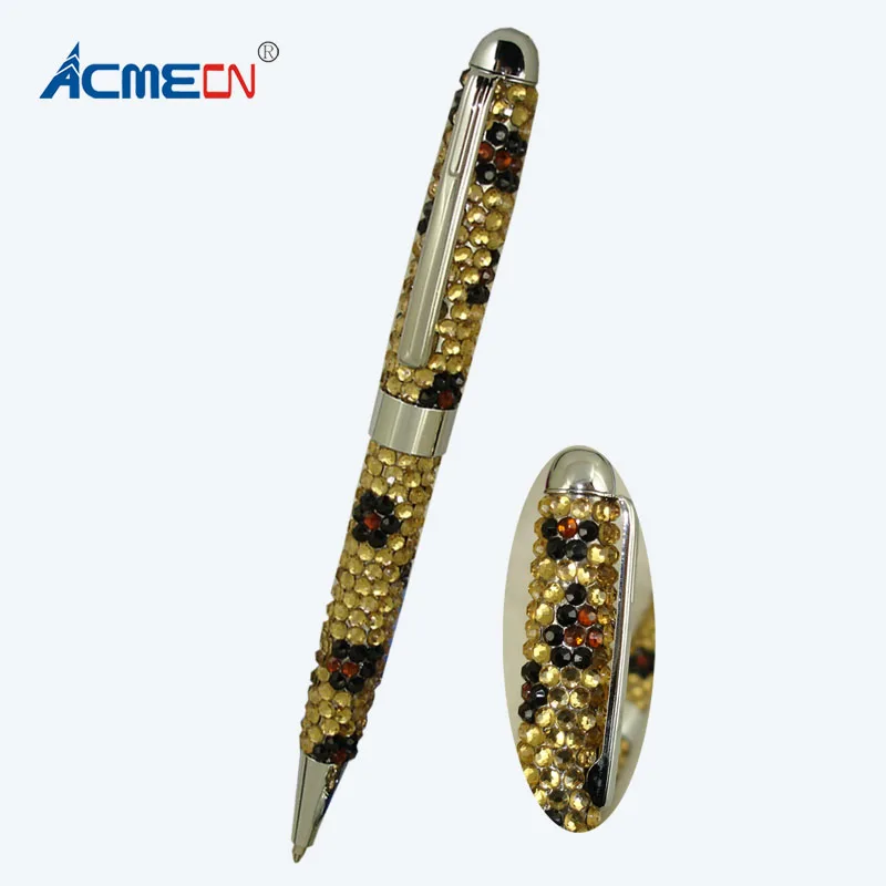 

ACMECN Creative Leopard Pattern Pen with Crystal for Jewellery Gifts Cute Rhinestone Pen for Student Gift Diamond MB Ball Pen
