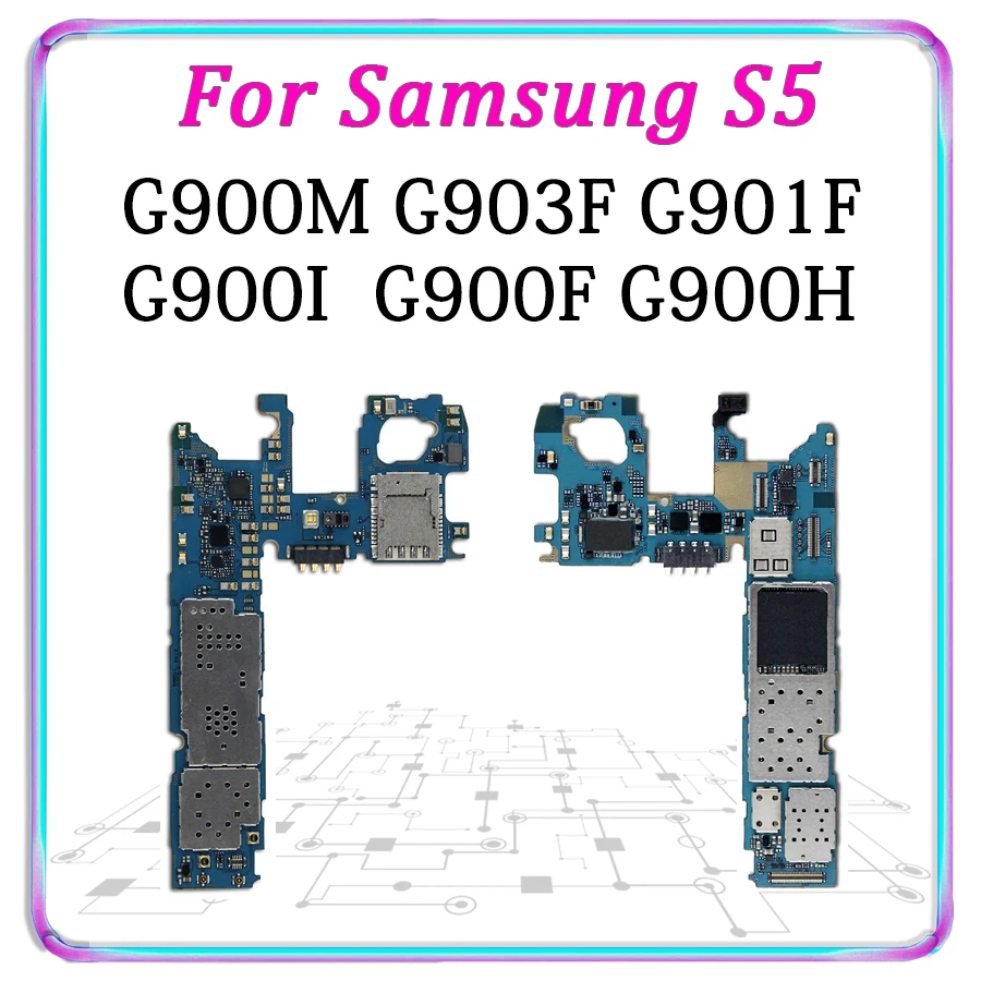 

Original Motherboard For Samsung S5 G900M G903F G901F G900I G900F G900H Unlocked Mainboard Android Logic Board Teste Plate