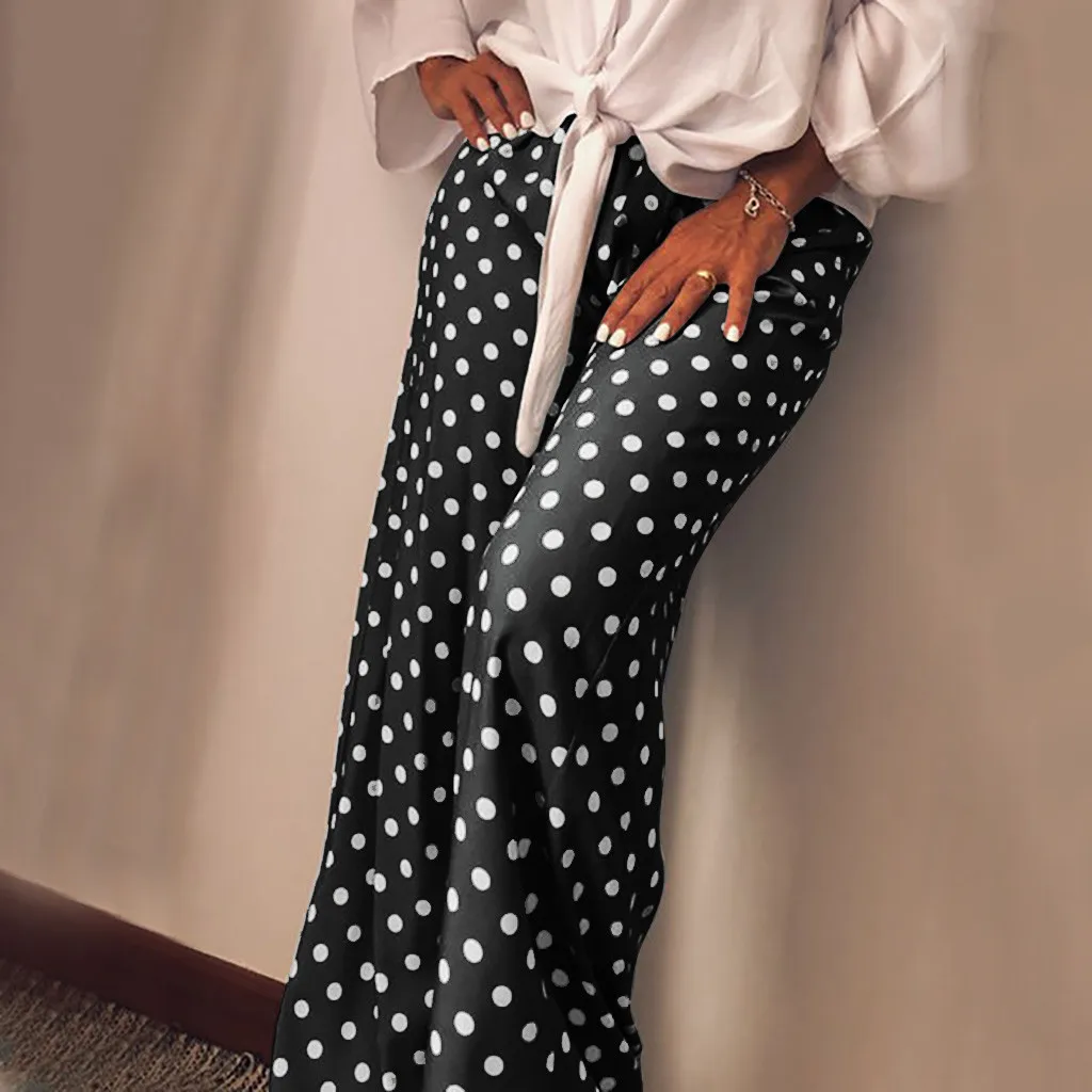 

feitong wide leg pants women plus size women pants Dot big size Loose Casual Beach Pants combinaison pantalon femme elegan5#3.5