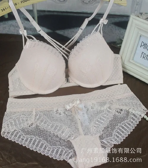 Fashion Sexy Women Bra Set Front Closure Underwear Bra Briefs Set