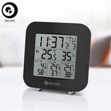 Digoo DG-TH3330 TH3330 Home Security Comfort 3 Channels Digital In&Outdoor Hygrometer Thermometer Weather Station Sensor Clock