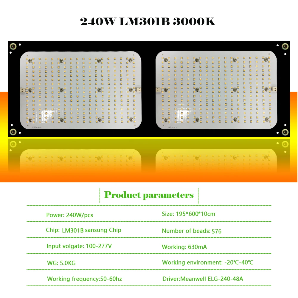 Светодиодный светильник для выращивания 120 Вт 240 Вт Квантовая доска полный спектр samsung LM301B 3000K Meanwell драйвер DIY светодиодный светильник для выращивания растений