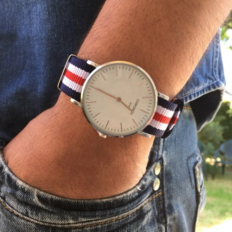 Новые часы CHRONOS ультра тонкие кварцевые наручные часы с простой нейлоновой лентой модные ручные часы для мужчин женщин Relogio Masculino