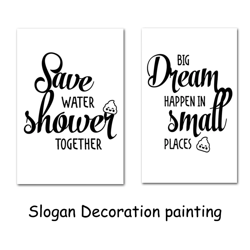Bathroom Quotes Toilet Letter Decoration Painting Wall Art Prints