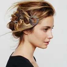 Модный винтажный посеребренный сплав стрела, круглая, звезда форма заколка для волос с кристаллами заколка для волос лучший подарок для женщин девочек Прямая поставка