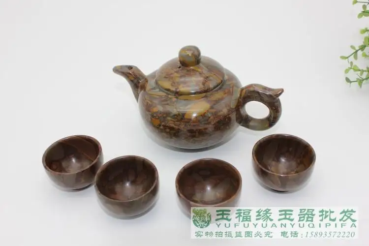 

Chinese kung fu tea with natural Medical stone teapot and tea cup A set