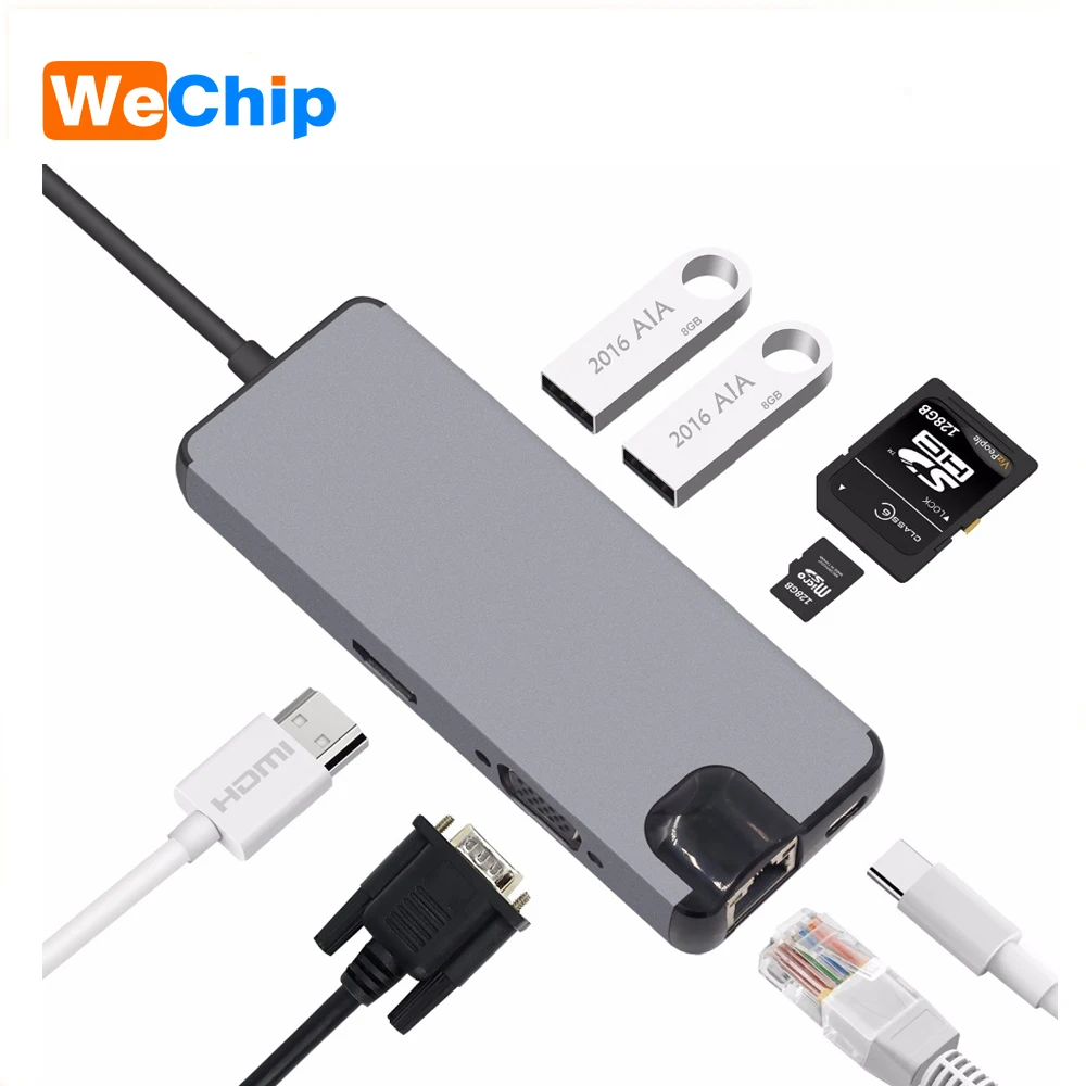 5 Тип usb type C концентратор к HDMI 4 USB-C адаптер с DMIH SD/Micro SD кардридер USB 3,0 порт s порт питания комбо для MacBook Pro