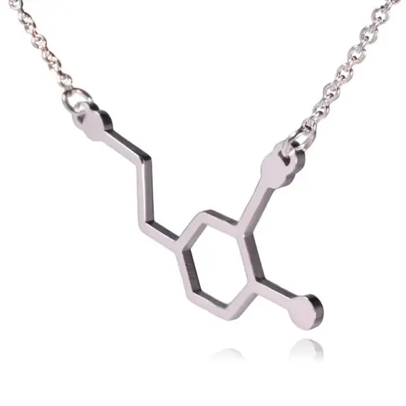 N001 Formula Hormone dopamine Molecule necklace hormone Serotonin chemical Molecules 5-ht Pendant necklace Nurse Jewelry