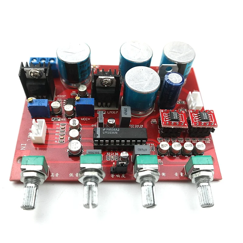 Схема музыкального факса LM1036 Tone board OP275 dual op amp + LF353 lm317 lm337 servo power supply|lm1036 tone board|tone
