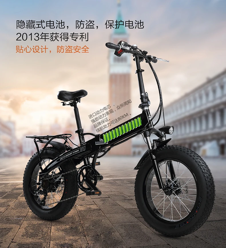 Best 48V 10Ah Lithium battery,350W Powerful Motor,  20" 4.0 Width Tire Snow Bike, Folding Electric Bike,Fat Bike,MTB Mountain Bicycle 14