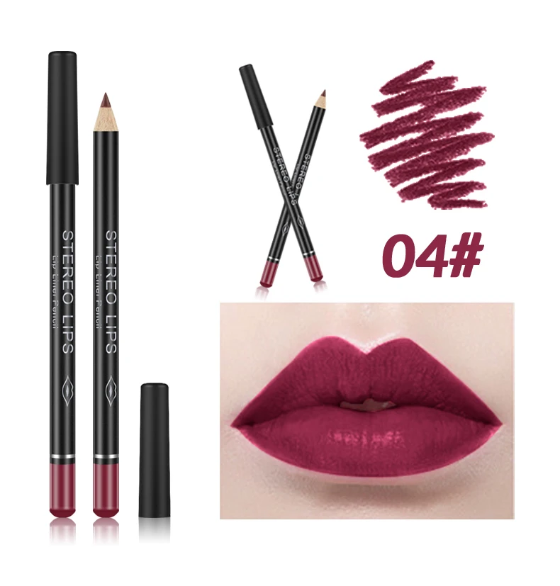 12 цветов/комплект стильный черный цвет сексуальная матовая палка водонепроницаемый прочный карандаш для губ набор красоты макияж косметика